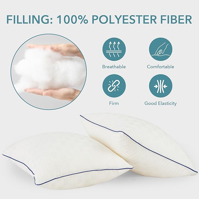 Oubonun 12x20 Pillow Inserts Set of 2 - Rectangle Decorative Throw Pillows for Sofa Couch Bed Living Room Beige 100% Polyester Filling 12 x 20 Inch Lumbar Pillows