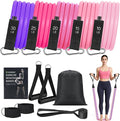 Exercise Resistance Bands with Handles for Working Out, 150/200/250/300 Lbs Workout Bands Set with Door Anchor for Physical Therapy, Yoga, Pilates