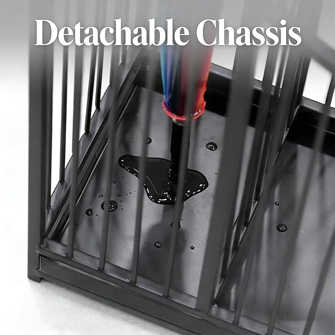Umbrella Stand with Drip Tray, Black Indoor Umbrella Holder for Entryway, Hotel & Office Entrance, Minimalist Modern Home Decor, Durable & Space-Saving Umbrella Storage Rack