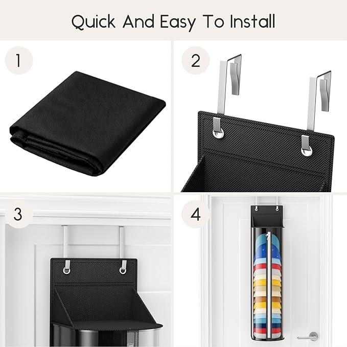 Hat Rack for Door and Closet – Large Capacity Hanging Hat Rack Organizer Holds 30-35 Caps, Over the Door Hat Storage Organizer for Bedroom, Entrance or Dorm, 1 Pack, Black