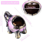 LAUYOO Stand Elephant Ashtray with Lid Windproof Metal Ashtrays Outdoor, Indoor Ashtray for Smoking,Vintage Practical Decoration Ash trays for Cigarettes Great Gift for Men Women-Pink