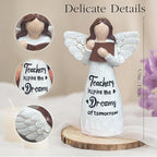Teacher Appreciation Gifts, Thank You or Retirement Gifts for Women Teacher, Mothers Day Teachers Gift, Angel Hand-Painted Figurines Statue, 5.9 Inches Resin Doll Tabletop