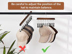 StorageWorks Hat Rack, Closet Organizer and Storage for Baseball Caps,Set of 2 with 10 Adjustable Stainless Steel Clips, Fits All Caps, Natural Walnut Color