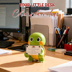 Positive Turtle Figurine - 4.3" Tall Hand-Painted Resin Indoor Office Desk Decoration with Cute Motivational Sign, Funny Gift for Women Friends Bestie BFF Bestfriend Coworkers (Green)