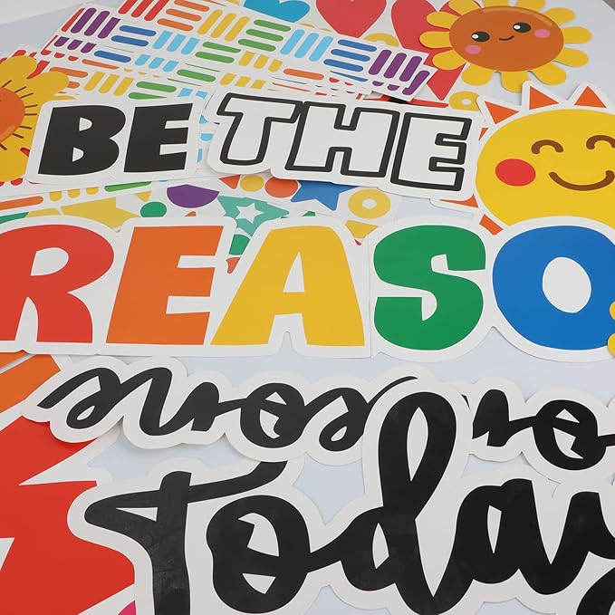 Classroom Bulletin Board Decoration Set Welcome Banner Wall Door Decor Colorful Classroom Decorations for Kindergarten Preschool Elementary Middle School(Be The Reason Someone Smile Today)