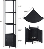 Corner Shelf with Storage, LED Lights 6-Tier Corner Bookshelf, 66'' Organizer Book Shelf Shelves Steel Frame Display Stand with Living Room, Bedroom, Study, Black