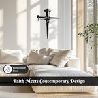 WAKOSAN Black Metal Cross Wall Decor - Two Nails Crosses Design, Hollow Out Artistic Hanging Ornament for Home Church Decoration（12.6"x16.5"） (Nails Cross)