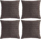 Fancy Homi 4 Packs Decorative Throw Pillow Covers for Living Room Couch Bed, Modern Farmhouse Boho Home Décor Accent Cushion Case, 26" x 26", Dark Brown
