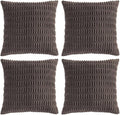 Fancy Homi 4 Packs Decorative Throw Pillow Covers for Living Room Couch Bed, Modern Farmhouse Boho Home Décor Accent Cushion Case, 28" x 28", Dark Brown