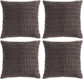 Fancy Homi 4 Packs Decorative Throw Pillow Covers for Living Room Couch Bed, Modern Farmhouse Boho Home Décor Accent Cushion Case, 16" x 16", Dark Brown