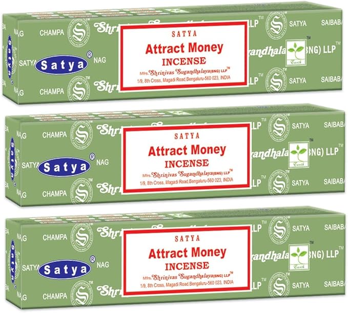 3 Packs Original Satya Sai Baba Nag Champa Incense Sticks Joss Insence - Insense 15g Box NagChampa Agarbatti (Attract Money)