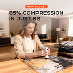 Vacuum Bags for Clothing with Rechargeable Air Pump, 10 Pack Vacuum Seal Bags for Travel, Space Saver Bags for Luggage and Suitcases, Compression Packing Bags in Multiple Travel Size