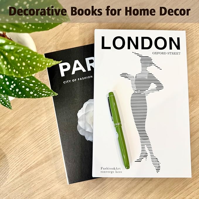 Decorative Books for Home Coffee Table Decor with Stylish Bookshelf and Office Living Room Black and White Fake Books for Decoration Faux Stack Book (Set of 3)