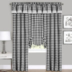 Sweet Home Collection Kitchen Window Curtain Panel Treatment, 63", Black/White