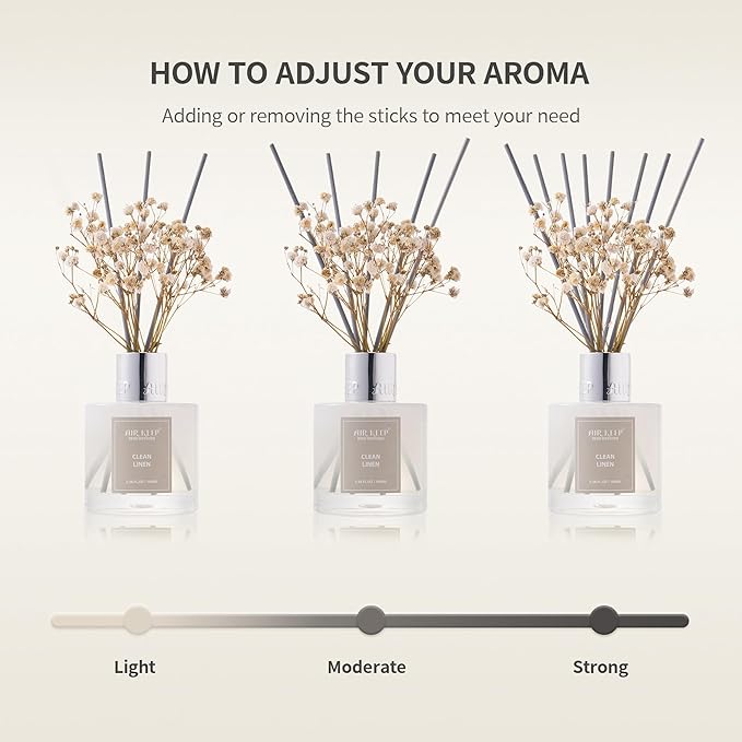 Airkeep Reed Diffuser Set,3.38 fl oz (100 ml) - Lavender Eucalyptus Oil Diffusers with 8 Reed Sticks, Home Fragrance Reed Diffuser for Bathroom Shelf Decor