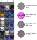 Dofilachy Hat Rack - Hat Organizer - Hat Racks for Baseball Caps, Visible Hat Holder - Baseball HatRack for Wall Door with 3 Hooks, 27 Deep Pockets