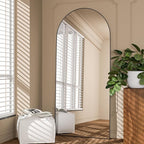 Full Length Mirror 71"x25" Arch Mirror Floor Mirror with Stand Wall Mirror Black Arched Full Body Mirror Standing Hanging or Leaning Against Wall Bedroom Mirrors for Entry, Living Room
