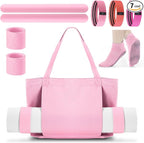 Yoga Bag Set for Women Including Yoga Mat Tote Bag, Booty Resistance Bands, Non Slip Sports Socks Silicone Ties for Pilates Travel Workout Office Home Gym