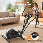 ANCHEER Elliptical Machine, Elliptical Exercise Machine for Home with Magnetic Driving System,14 Resistance Levels, Pulse & LCD Monitor, Elliptical Cardio, 400 Lbs Low Impact Elliptical