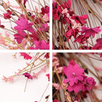 26 Inch Pink Wildflower Wreath with Berries - Handmade Spring Summer Easter Decoration for Front Door, Wall, Fireplace, Wedding, Party - Indoor/Outdoor Use (Rose Red)