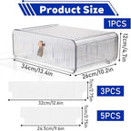 24 Cell Plastic Sock Organizer Underwear Drawer Organizer Acrylic Stackable Storage Drawer Underwear Storage Box with Dividers for Panties Closet Bra Baby Clothes Belts Ties Scarf