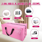 6-Pack Moving Bags,Heavy Duty Large Storage Bags with Zippers & Backpack Straps,Space Saver Bags are Packing Supplies for Moving & Travel,Alternative to Moving Boxes(Pink)