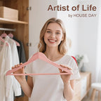 HOUSE DAY Cedar Hangers for Closet 20 Pack, Smooth Cedar Wood Hangers with Rings, 360° Swivel Hook, U-Shape Notched, Non Slip Pant Bar, Sturdy Wooden Clothes Hanger for Coats, Dresses, Suits