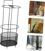 VOSAREA Freestanding Metal Umbrella Stand Water Drip Tray Indoor Entryway Organizer for Canes Walking Sticks and Golf Stylish and Functional Umbrella Holder for Home Use