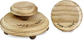MOOCA 3 Pcs Set Stackable Round Wooden Display Riser, Small Wood Risers for Decor, Pedestal Stand for Home Kitchen, Collection Display, Showcase, Garden and Store
