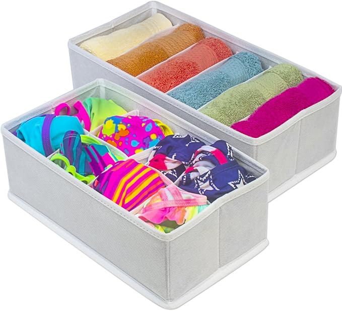 Sorbus® Set of 4 Foldable Drawer Dividers, Storage Boxes, Closet Organizers, Under Bed Organizer (White)