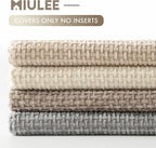 MIULEE Pack of 4 Couch Throw Pillow Covers 20x20 Inch Neutral Beige/Brown Soft Decorative Chenille Pillow Covers Farmhouse Accent Cushion Covers for Boho Spring Home Decor Sofa Bedroom Living Room