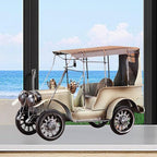 Vintage Car Model Miniature Sculpture Novelty Antique Retro Decoration Desk Bookshelf Collectible Vehicles Tabletop Ornament, White