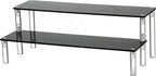 2 Tier Black Acrylic Display Riser Cupcake Stand Display Shelf for Decoration, Makeup
