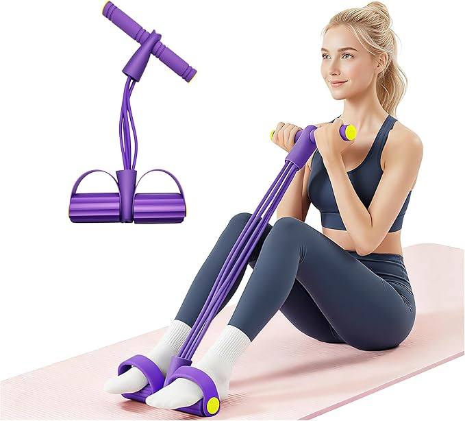 Multifunctional Pedal Resistance Band with Handle,4/6/8 Tubes for All Weights,Upgrade Heavy-Duty TPE Tubes with 300% Stretch for Full Body Workouts.