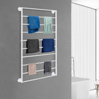 Wall Mounted Scarf Rack,Wall Display Rack,10 Layer Towels Storage Rack,Wall Wrapping Paper Ribbon Organizer,Silk Scarves Hijab Hanger for Flower Shop Retail Store (White)