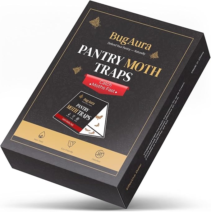 16 Pack Pantry Moth Traps for House Indoor – Advanced Red Line Formula Pantry Moth Traps with Pheromones Prime – Safe & Non-Toxic – Targets Indian Meal Moths & Other Pantry Moths
