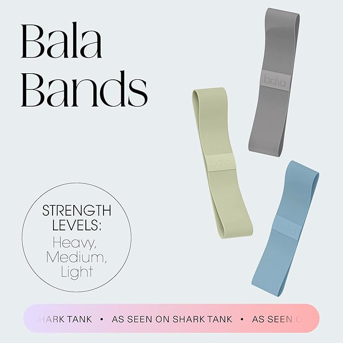 Bala Booty Bands Resistance Bands for Women & Men - Elastic Exercise Bands for Working Out - Wrist, Ankle, Legs & Booty Bands - Workout Resistance Bands for Yoga, Pilates, Strength Training