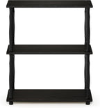 Furinno Turn-N-Tube 3-Tier Compact Multipurpose Shelf Display Rack with Classic Tube, Espresso/Black