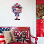 Patriotic Wreath for Front Door Red White Blue Wreath 4th of July Wreaths for Door Wall Memorial Day Decor Independence Day Hanging Decoration for Outside Home Farmhouse Holiday (Long-Legged hat)