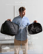Vacuum Bags for Travel with Pump,Reusable Compression Packing Cubes to Save Space for Luggage and Backpack with IP68 Waterproof,Vacuum Seal Bags for Clothing travel (Black, 2Pack)