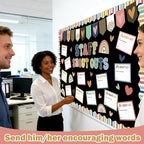 Employee Recognition Bulletin Board Decor - 20 Paper Cutouts Expressing Appreciation and Acknowledgment, Perfect for School, Classroom, and Office Wall Decor (Bohemia)