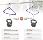 NEATERIZE Thick Heavy Duty Hangers - Purple Plastic Clothes Hangers 38 Pack - Great for Coat Hanger, Jackets Jeans & Suit Hanger for Closet, New Apartment Essentials Percheros Ganchos para Colgar Ropa