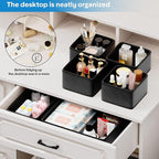 Vegan Leather Drawer Organizers,8 Pack Makeup Storage boxes,Vanity Drawer Luxury upgrade,Bedroom fabric Drawers replacement,bathroom organization and storage Optimal solution