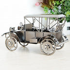 Metal Antique Vintage Car Model Home Décor Handmade Handcrafted Collections Collectible Vehicle (Silver)