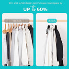 HOUSE DAY Premium Velvet Hangers 50 Pack Black, Non-Slip Flocked Felt Hangers, Sturdy Clothes Hangers with 360° Rotatable Hook, Heavy Duty Coat Hanger, Durable Slim Hanger for Closet Space Saving