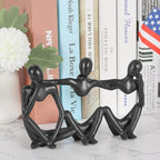 BMLCGJ Thinker Statue Gold Decor Abstract Art Sculpture, Golden Resin Collectible Figurines for Home Living Room Office Shelf Decoration,Great Gifts Ideas (Conjoined Body-Black)