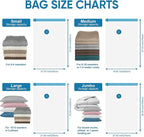 Space Saver Vacuum Storage Bags, 6 Pack Large Space Saver Bags with Pump, Storage Vacuum Sealed Bags for Clothes, Comforters, Blankets, Bedding (Large)