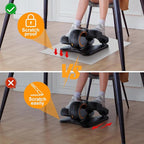 Elliptical Machine Non-Slip Mat, Apply to Under Desk Elliptical Peddler While Sitting, Perfect for Electric Seated Foot Pedal Exerciser, Enhanced Stability & Floor Protection (Black)
