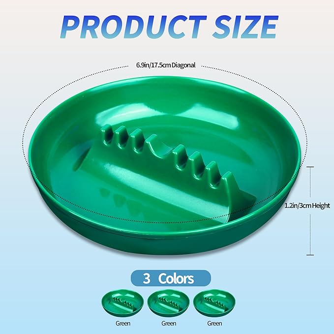 3Pcs Green Ashtray Sets, Ash Tray for Cigarettes and Cigar, Round Large Size Plastic Ashtrays, for Indoor Outdoor Home Office Patio Restaurant Bar Hotel Use (Set of 3 Green)