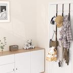 HapiRm Over Door Hat Rack - 3 Packs Hat Organizer with 12 Hooks Design, Hanging Baseball Cap Organizer Storage Holds Up to 60 Caps for Door, Bedroom, Closet (Brown)